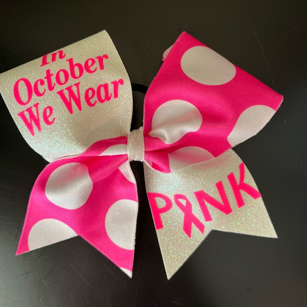 Pink Out Cheer Bow - October Breast Cancer